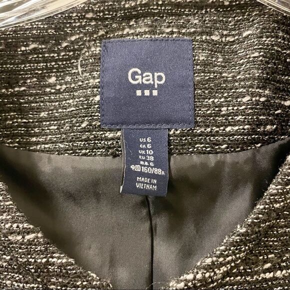 GAP Black Short Tweed Jacket- Size 6 - Picture 5 of 7